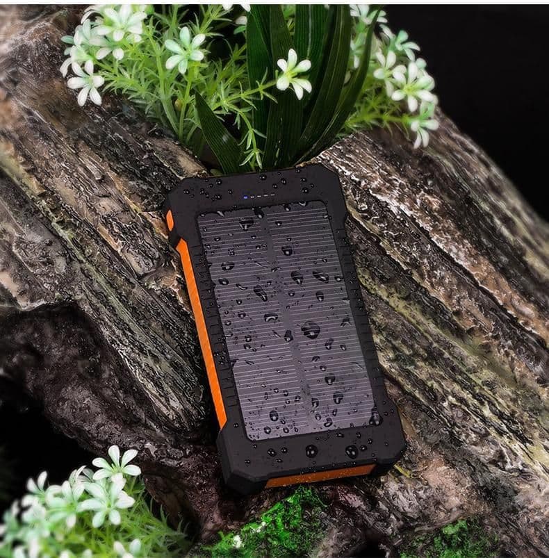 image-10000mAh Solar Power Bank Waterproof Solar External Battery Emergency