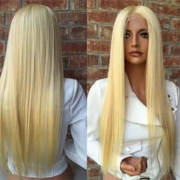 image-150 Density Brazilian Honey Blonde Human Hair Lace Front Wigs Color