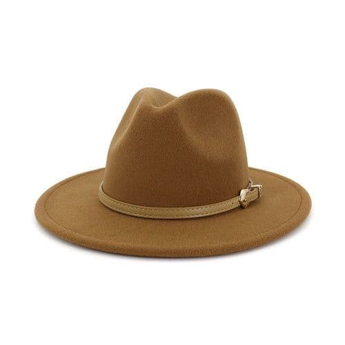 image-2020 Autumn Winter Women Men Wool Felt Panama Hat Jazz Fedora Bowler