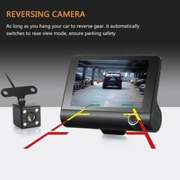 image-Car DVR 3 Cameras Lens 4.0 Inch Dash Camera Dual Lens With Rearview