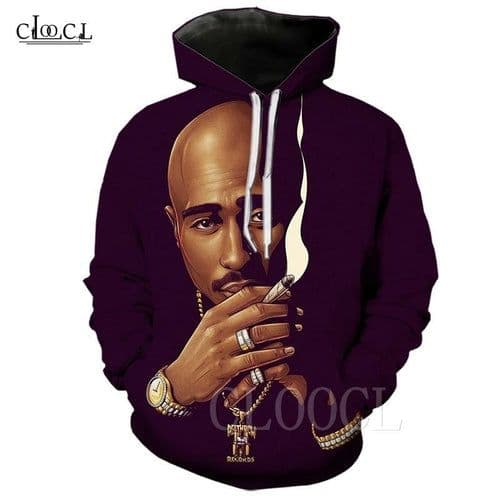 image-2Pac Tupac Hoodie for Men/Women Autumn Winter Hooded Tops 3D Print Hip