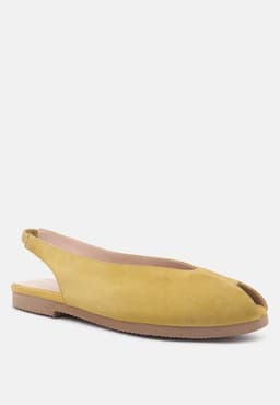 image-Gretchen Mustard Slingback Flat Sandals