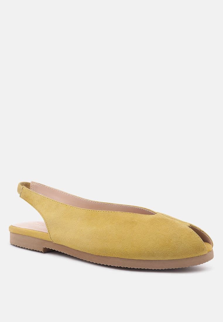 image-Gretchen Mustard Slingback Flat Sandals