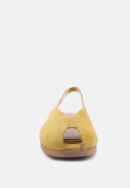 image-Gretchen Mustard Slingback Flat Sandals