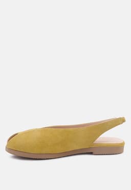 image-Gretchen Mustard Slingback Flat Sandals