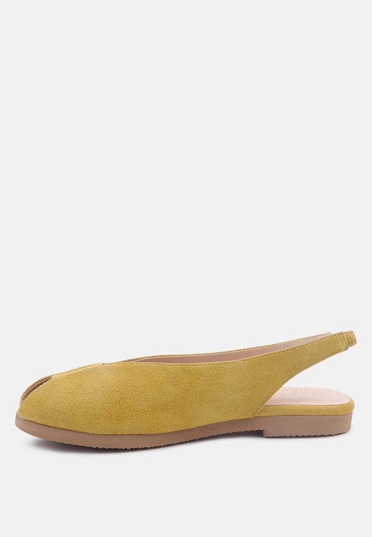 image-Gretchen Mustard Slingback Flat Sandals
