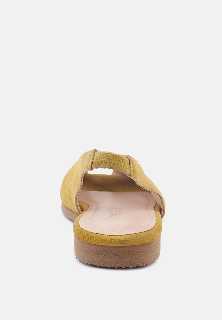 image-Gretchen Mustard Slingback Flat Sandals