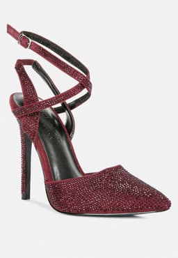 image-Charmer Diamante Studded High Heeled Sandal