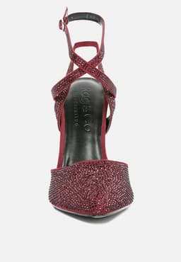 image-Charmer Diamante Studded High Heeled Sandal