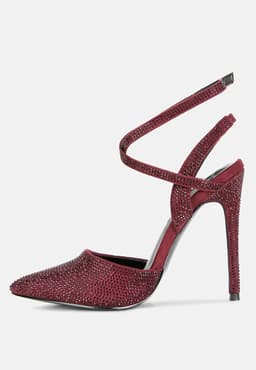 image-Charmer Diamante Studded High Heeled Sandal