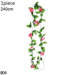 image-Artificial Flower Wisteria Vine Ivy Leaf Garland Silk Rose Flowers Rattan String Vine Wedding Arch Flower Home Garden Decoration