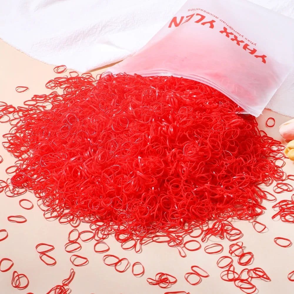 image-500/1000/2000pcs Girls Colourful Disposable Rubber Band Hair Ties Headband Children Ponytail Holder Bands Kids Hair Accessories