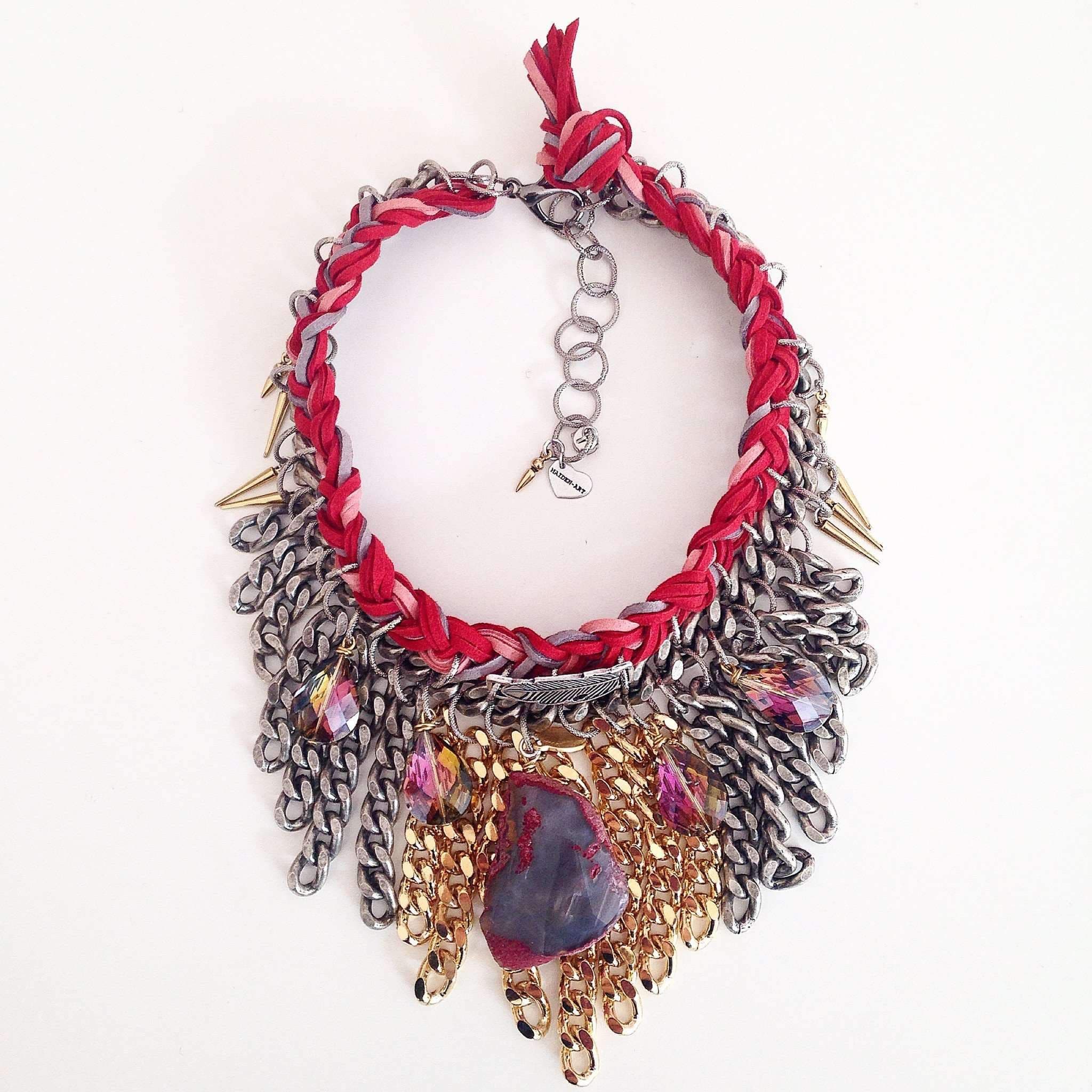 image-Red Passion Boho chic Statement Necklace