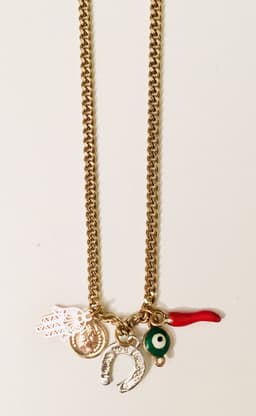 image-Red Horn and Evil Eye Talisman Necklace - Talisman Jewelry