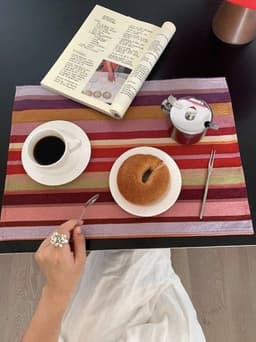 image-Retro Stripe Placemat Set of 4 Pcs for Table Setting