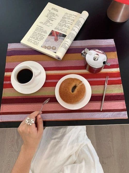 image-Retro Stripe Placemat Set of 4 Pcs for Table Setting