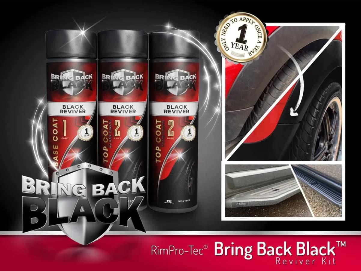 image-Bring Back Black™ Separate Reviver Plastic Restoration Bottles 120ml With 4 x Silk Cloths