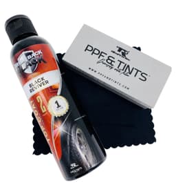 image-Bring Back Black™ Separate Reviver Plastic Restoration Bottles 120ml With 4 x Silk Cloths