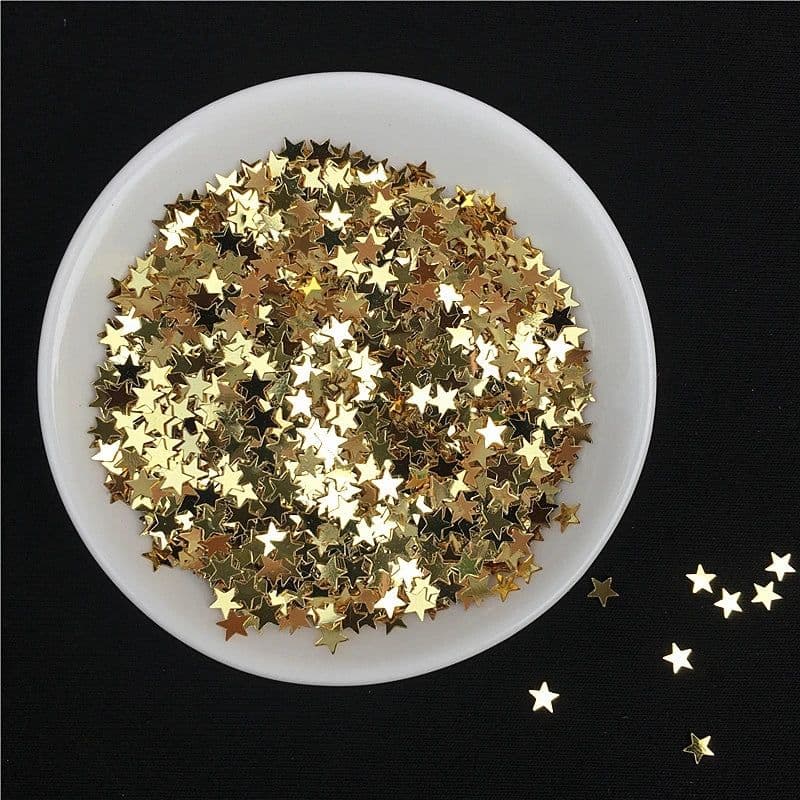 image-10g/Pack Light Gold Nail Sequin 3mm 4mm Star Shape Sequins Paillettes for Nails Beauty,Lady manicure,wedding decoration confetti