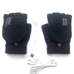 image-USB Electric Heating Half-Finger Gloves Unisex USB Powered Half-Finger Thermal Gloves For Indoor Outdoor