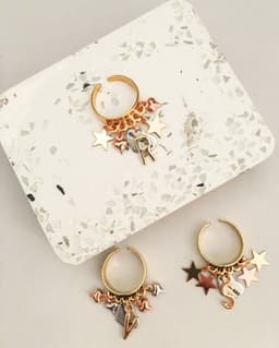 image-Ring in 18kt Gold plated brass. Initial Ring Gold.