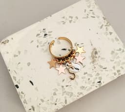 image-Ring in 18kt Gold plated brass. Initial Ring Gold.