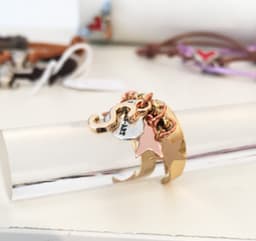 image-Ring in 18kt Gold plated brass. Initial Ring Gold.
