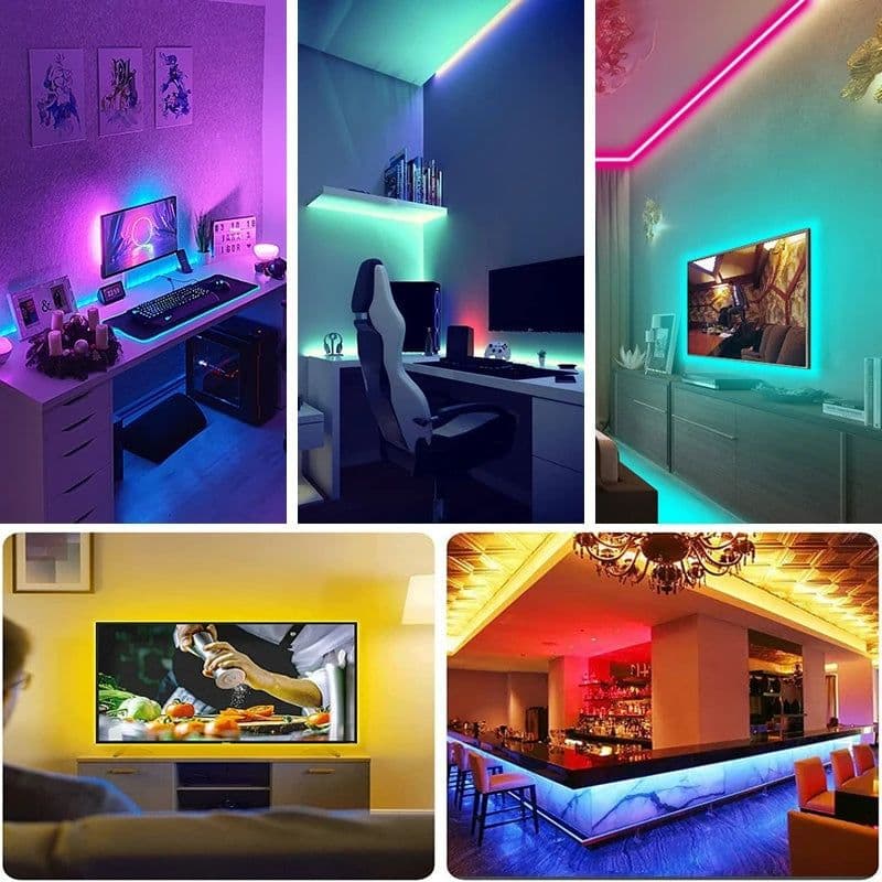 image-Led Strip Lights with 44 Key Remote Control 1m 5m 10m 20m RGB Tape Led Wall Room for Home Bedroom Party Decor TV Backlight