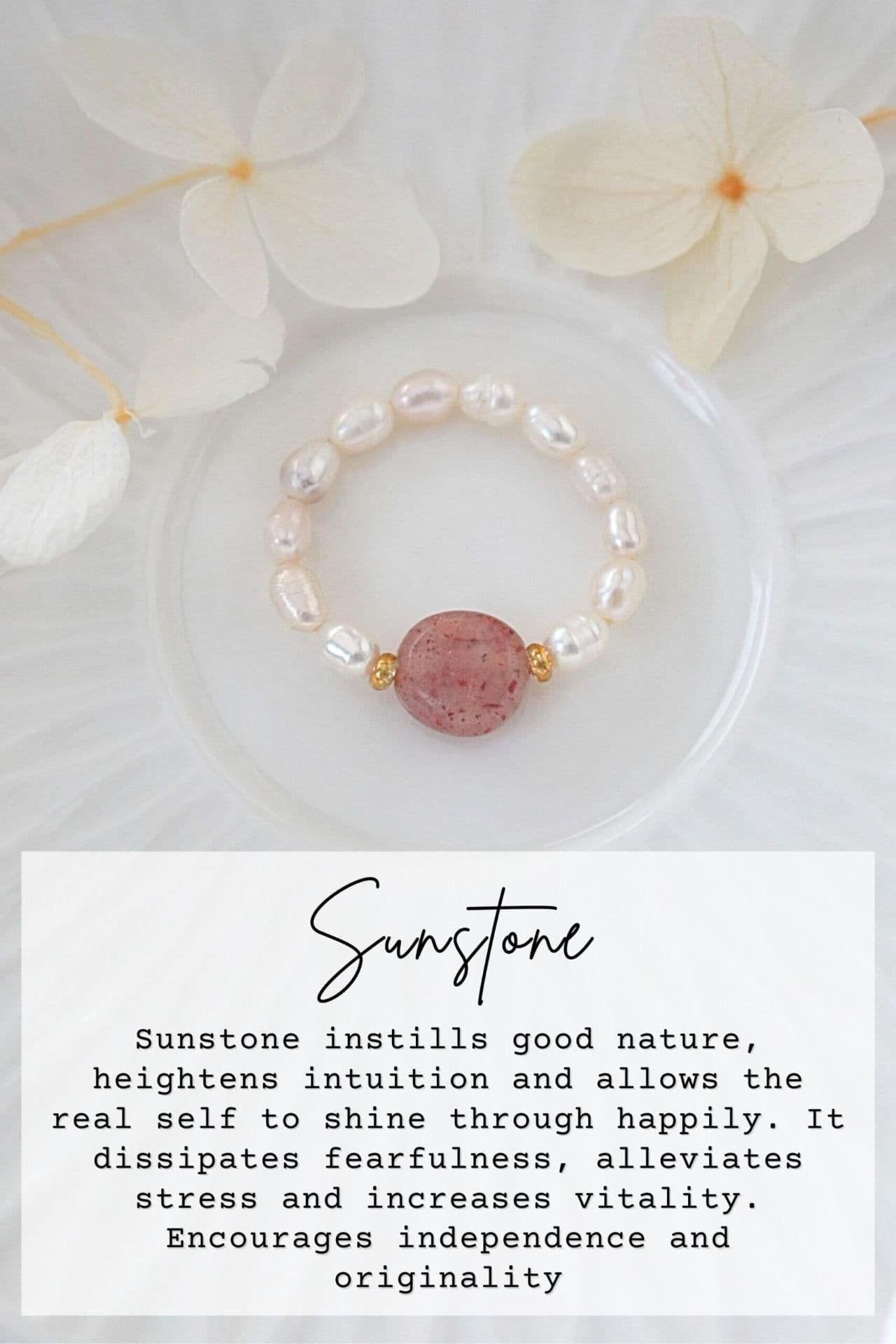 image-Elastic Rings with Natural Crystals & Freshwater Pearls