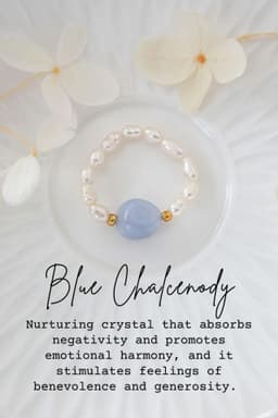 image-Elastic Rings with Natural Crystals & Freshwater Pearls