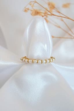 image-"Mademoiselle" | Solitaire & Band Freshwater Pearls Hand Wired Rings Bundle (2 Items)