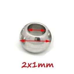 image-100pcs 2 mm-12 mm 316L Stainless Steel Beads European Ball Metal Big Hole Spacer Beads for Jewelry Making Diy Bracelet Necklace
