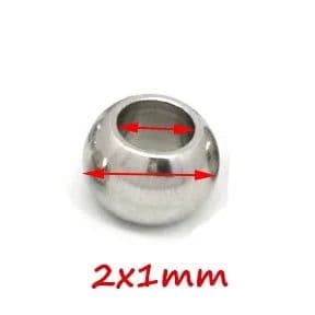 image-100pcs 2 mm-12 mm 316L Stainless Steel Beads European Ball Metal Big Hole Spacer Beads for Jewelry Making Diy Bracelet Necklace