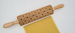 image-Engraved Rolling Pin Natural Wood Folk Kitchen Pins Handmade - Demet