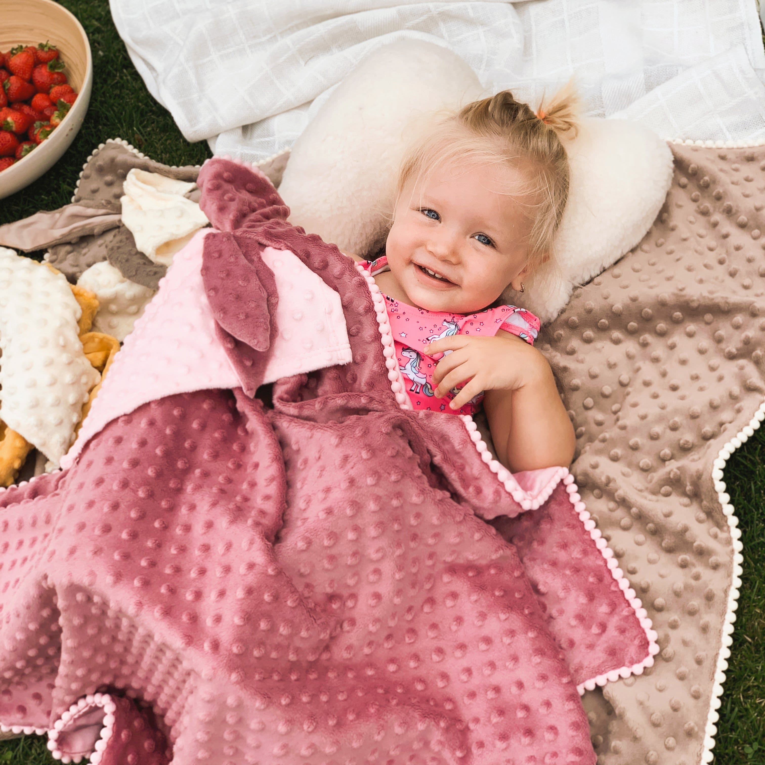 image-2in1 Blanket with sewn-up Baby Comforter, dusty rose