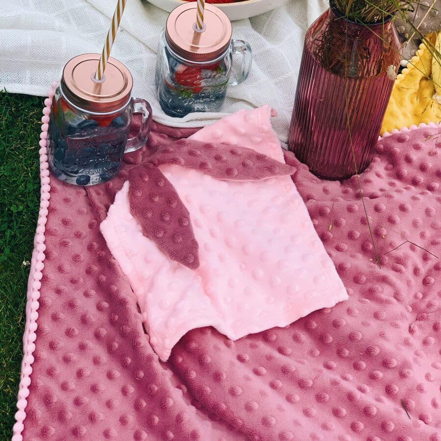 image-2in1 Blanket with sewn-up Baby Comforter, dusty rose