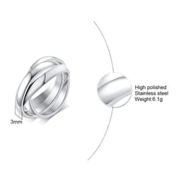 image-New Triple Interlocked Engagement Rings for Women Stainless Steel Three-in-one Promise Gift for Her Valentines Day