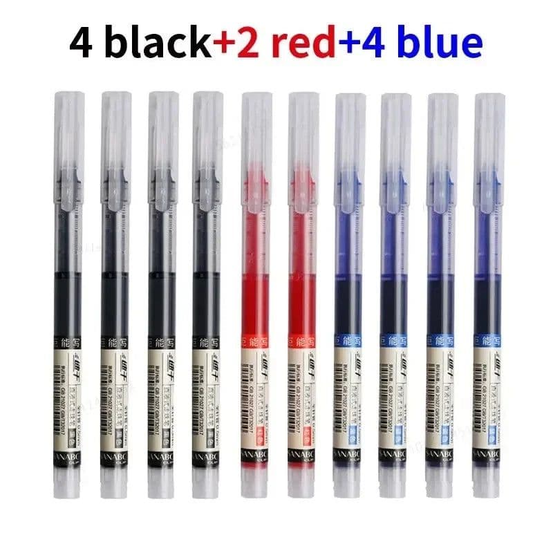 image-10Pcs/set High Quality Needle Type Gel Pens Straight Liquid Ballpoint Pen Kawaii Stationery School Office Supplies Writing