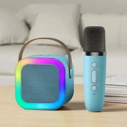 image-NEW Hot K12 Bluetooth Speaker Portable Home Cute Karaoke Mini Wireless Audio with Microphone K Song Family Singing Machine