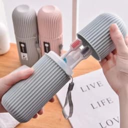 image-Portable Toothpaste Toothbrush Protect Holder Case Travel Camping Storage Box Protect Toothbrush Toothpaste from Dirt and Damage