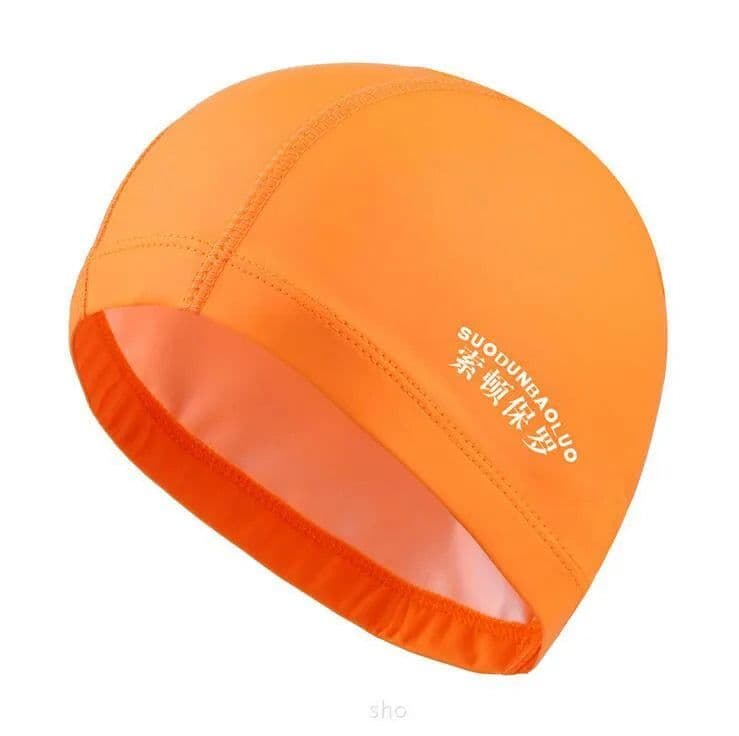 image-Waterproof PU Fabric Swim Cap Swimming Pool Accessories Water Sport Protect Ear Long Hair Bath Hat Plus Size for Men Women Adult