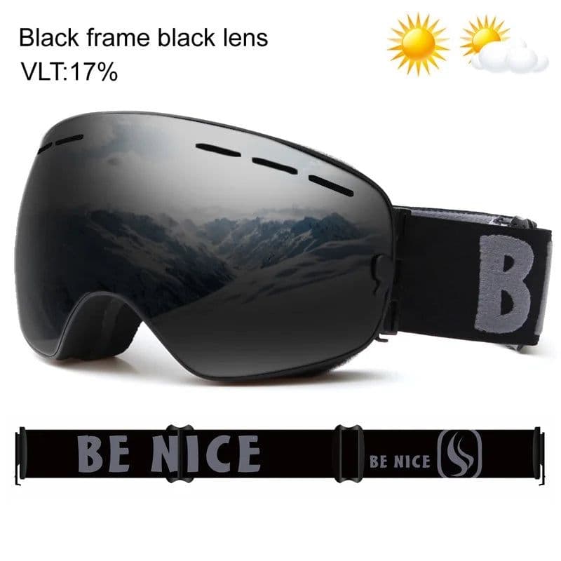 image-UV400 Double Layers Anti-fog Ski Goggles Lens Ski Mask Glasses Skiing Snow Snowboard Eyewear Mirror Polarize Goggles for Men