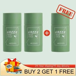 image-Original Facial Remove Blackhead Green Tea Solid Mask Treat Acne Blemish Black Dots Clean Stick Cream Shrink Pores Skin Care