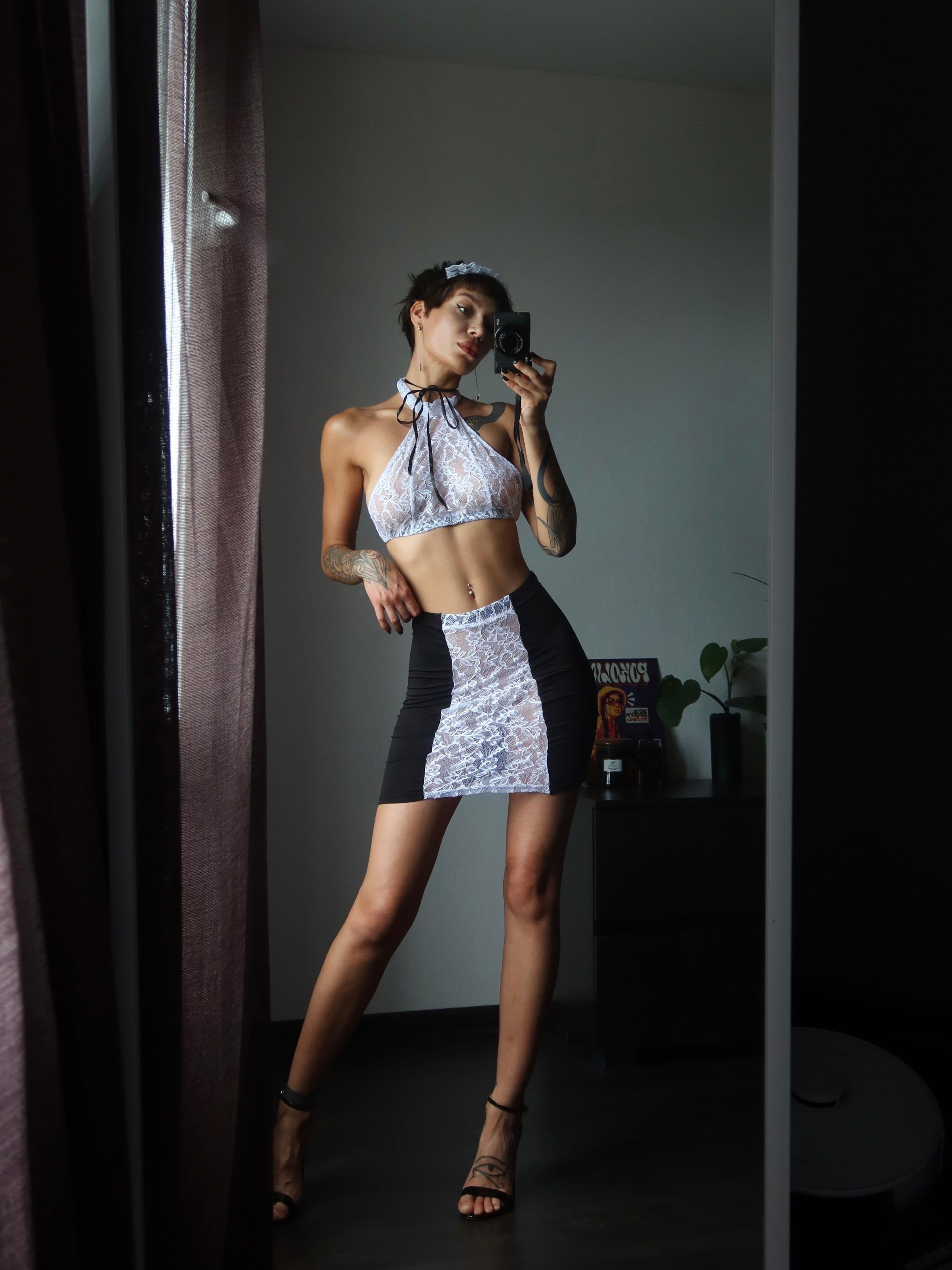image-French Maid Lingerie Set Sexy Maid Costume Women