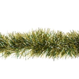 image-1 x 2M 6 Ply Coloured Snow Tipped 11cm Tinsel Garland GOLD