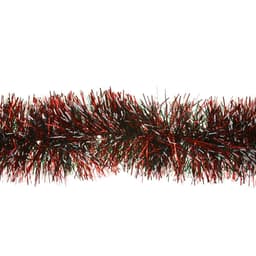 image-5 x 2M 6 Ply Coloured Snow Tipped 11cm Tinsel Garland RED