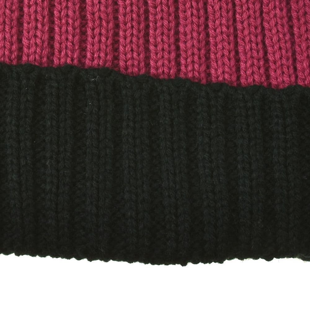 image-Girls Fashion Bobble Hat | 25-003 | RED BLACK