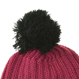 image-Girls Fashion Bobble Hat | 25-003 | RED BLACK