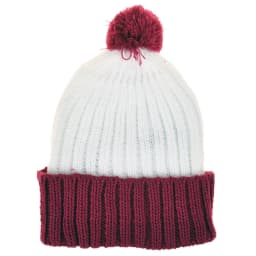image-Girls Fashion Bobble Hat | 25-003 | WHITE RED