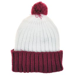 image-Girls Fashion Bobble Hat | 25-003 | WHITE RED